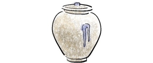 石見焼の壺のシルエット